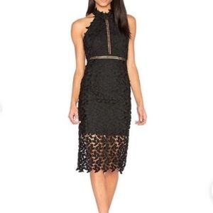 Bardot Black Lace Midi Dress NWT